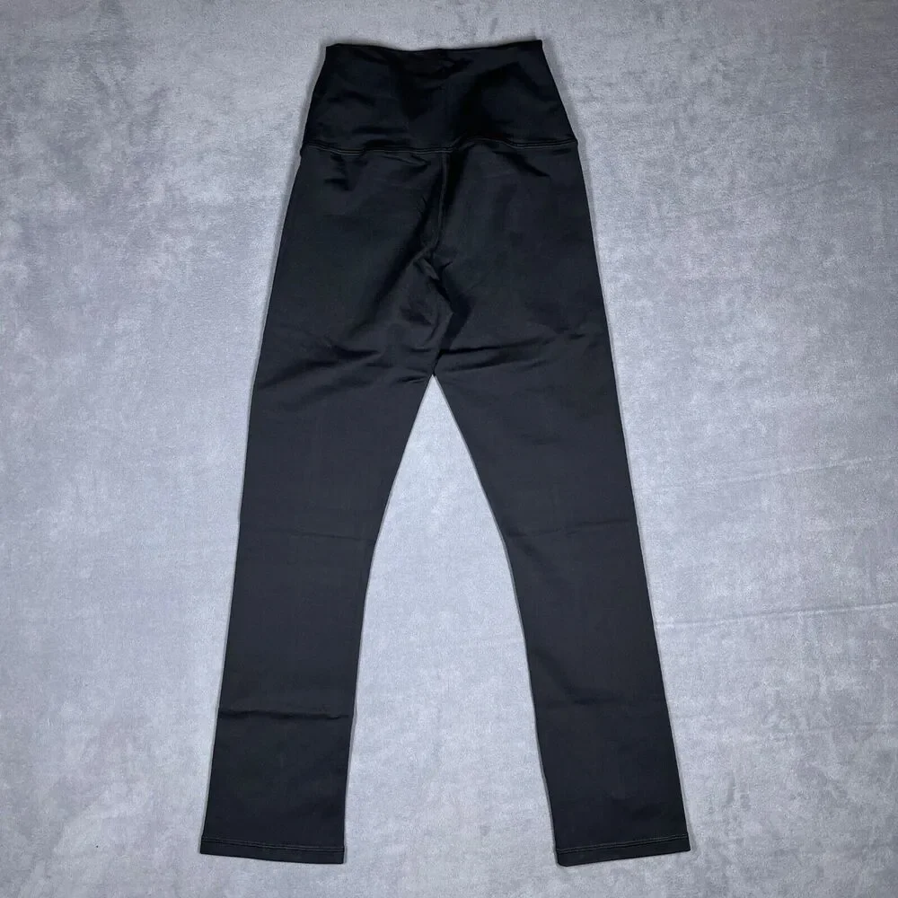 OFFLINE by‎ Aerie The Hugger Leggings Small Black Hi-Rise Split Hem Soft Stretch